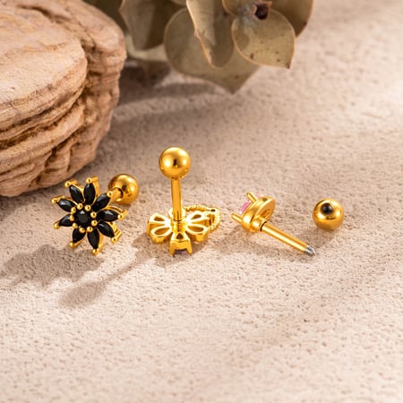 Boucles d'oreilles pendantes délicates en cuivre et zircon, pour femme (1 pièce). 2