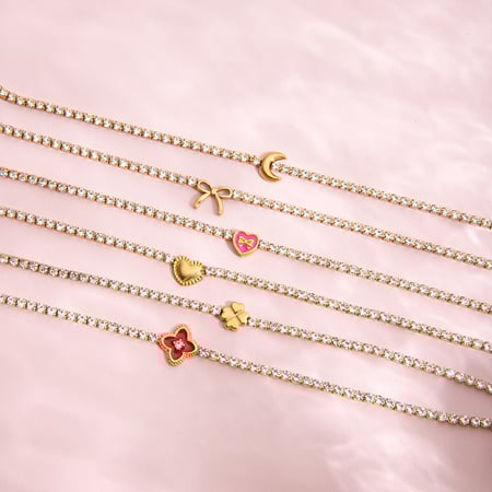 1 Piece Shining Bow Knot Stainless Steel Gold Color Women's Charm Bracelets 2