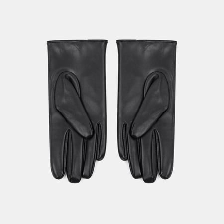 1 Pair Punk Style Solid Color Hollowed-out PU Women's Gloves 2