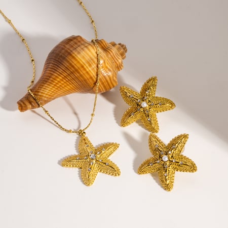 Ensembles de bijoux pour femmes en acier inoxydable Simple Series Casual Starfish 2