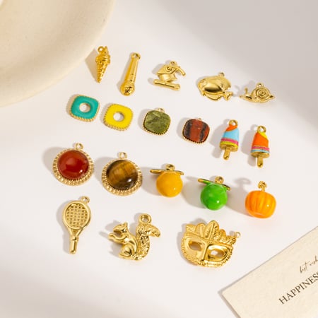 1 Piece  DIY Ice Cream Mango Squirrel  Stainless Steel Women's Pendants 2