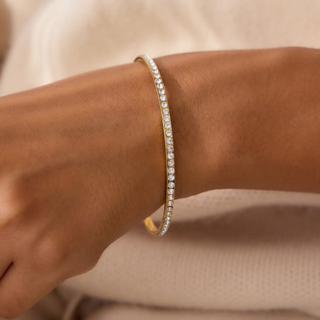 1 Piece Chic Circle Stainless Steel Gold Color Women's Bangles