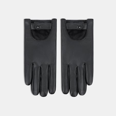 1 paire de gants pour femmes en PU ajourés de couleur unie 2