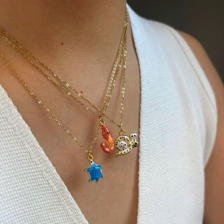 1 Piece Stainless Steel Enamel Animal Pendant Necklace