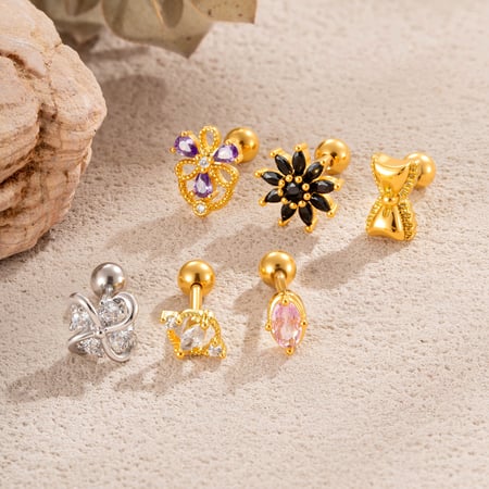 Boucles d'oreilles pendantes délicates en cuivre et zircon, pour femme (1 pièce).