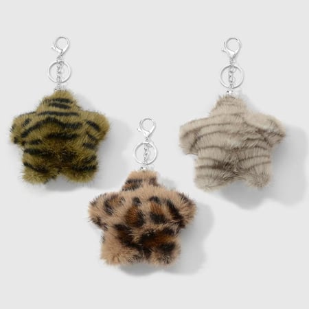 1 Piece Retro Leopard Print Flower Bag Charm 2