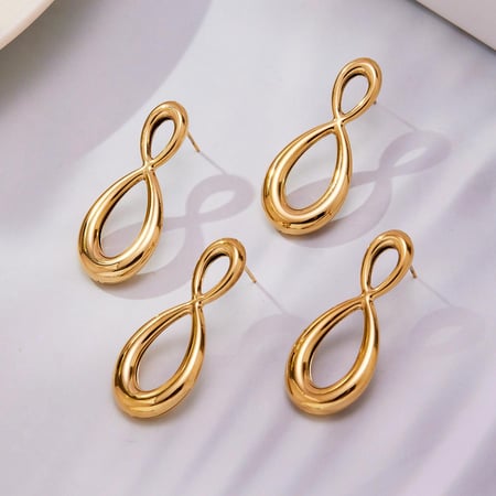 1 paire de boucles d'oreilles puces simples en acier inoxydable doré pour femme 2