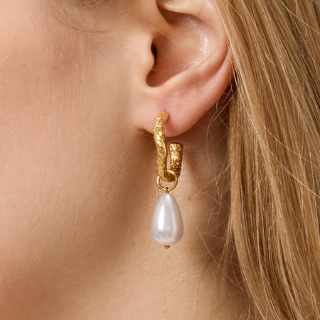 1 Pair Graceful Stainless Steel Gold Color Women's Drop Earrings