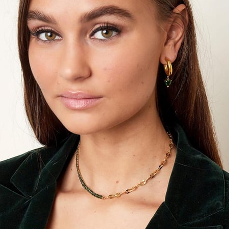 Necklace zircon and chain