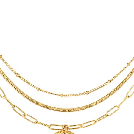 Layered necklace with moon