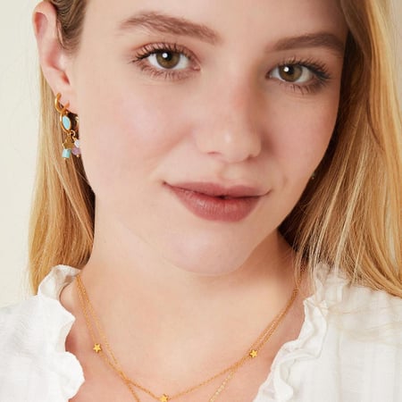 Double necklace moon and stars