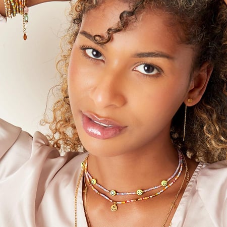 Beaded necklace with smileys