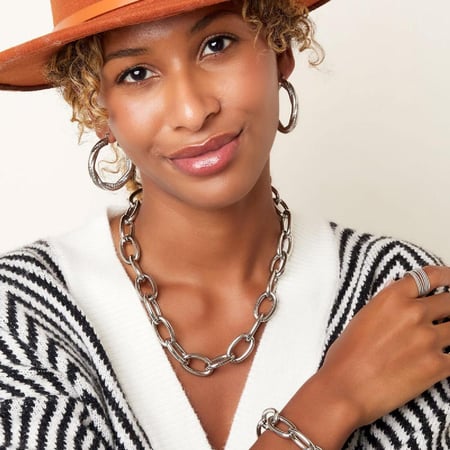 Chunky chain necklace with large links