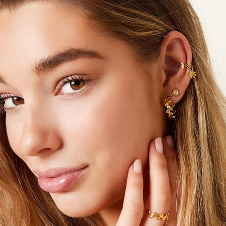 Stainless steel ring laurel wreath adjustable