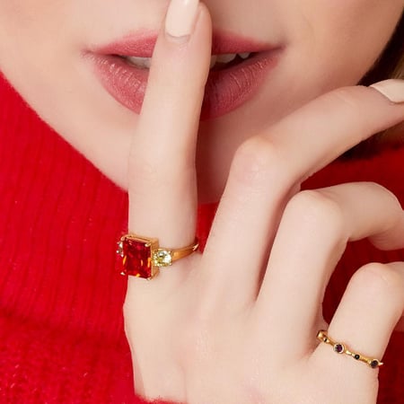 Statement ring with big zircon stone