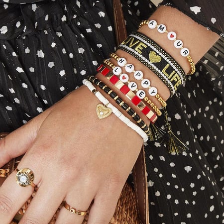 Bracelet Beaded Happy