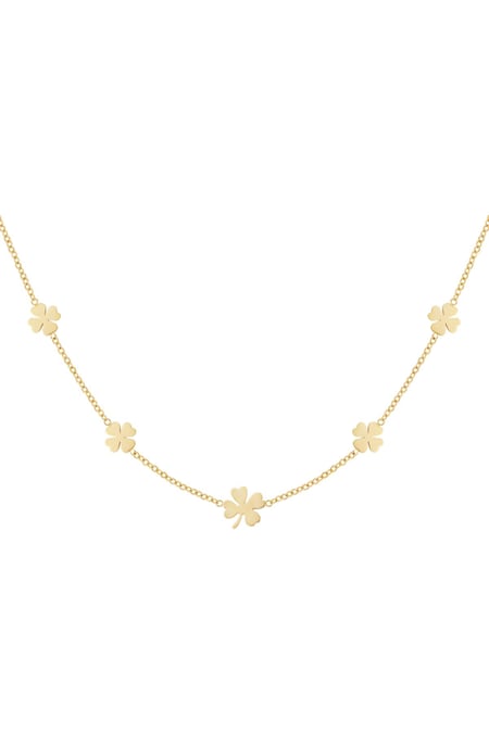 Kolye 5 yonca Gold Stainless Steel 2