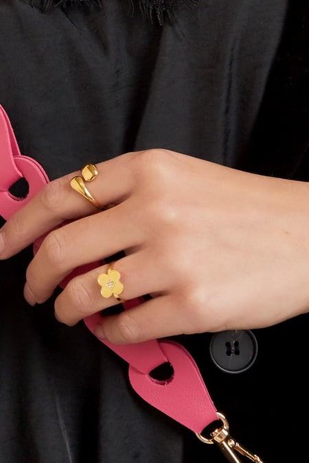 Bicolored stainless steel ring Ring Ring Gold Color One size