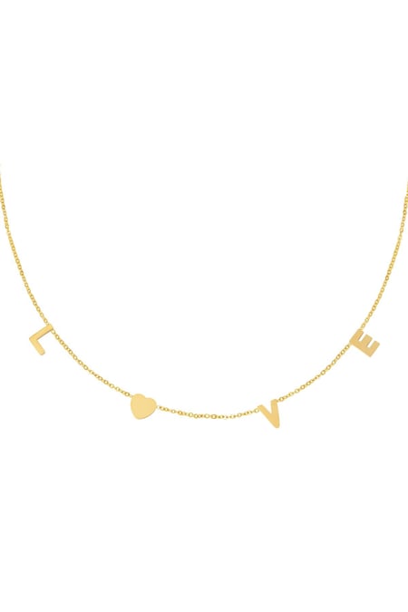 Collier Love Letters Couleur or Acier inoxydable Standard 2