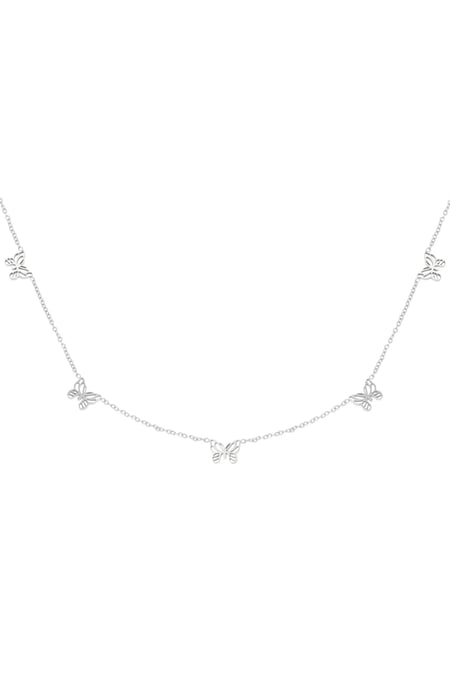 Küçük Kelebekler Kolye Silver Color Stainless Steel 2
