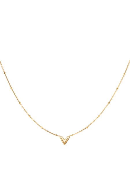 Collana a V in acciaio inossidabile Gold Stainless Steel 2