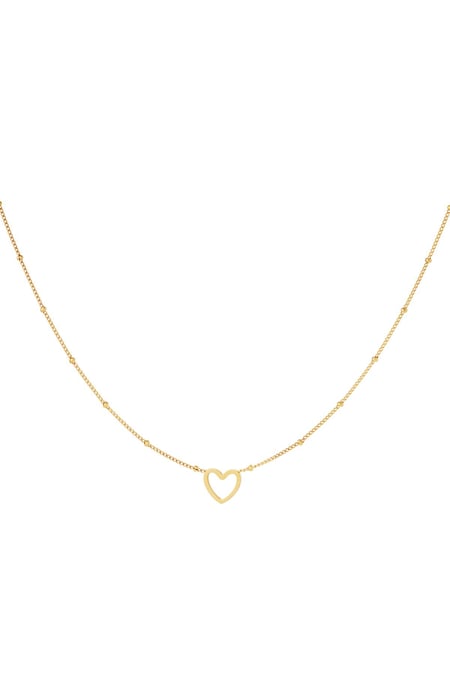 Minimalistische Halskette offenes Herz Goldfarbe Edelstahl 2