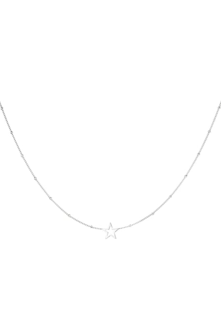 Minimalistische ketting open ster Zilver Stainless Steel 2
