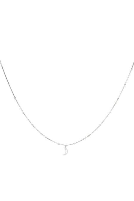 Minimalistic necklace open moon Silver Color Stainless Steel 2