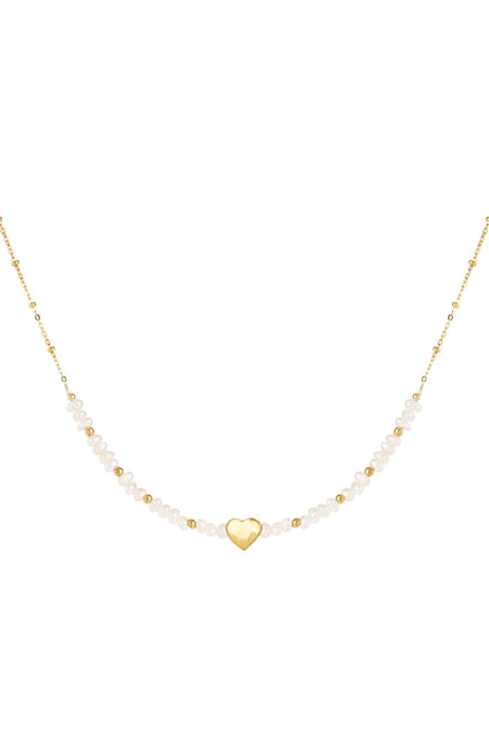 Collar perla preciosa Color dorado Acero inoxidable (Pack with plastic bag) 2