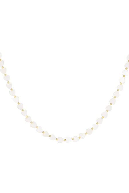 Heart necklace - Beach collection White Gold Color Sea Shells 2