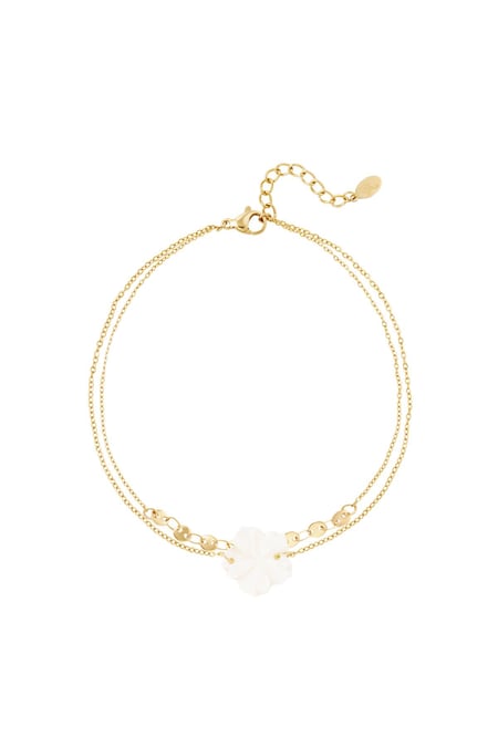 Enkelbandje met bloemen - Strandcollectie Goud kleur Stainless Steel 2