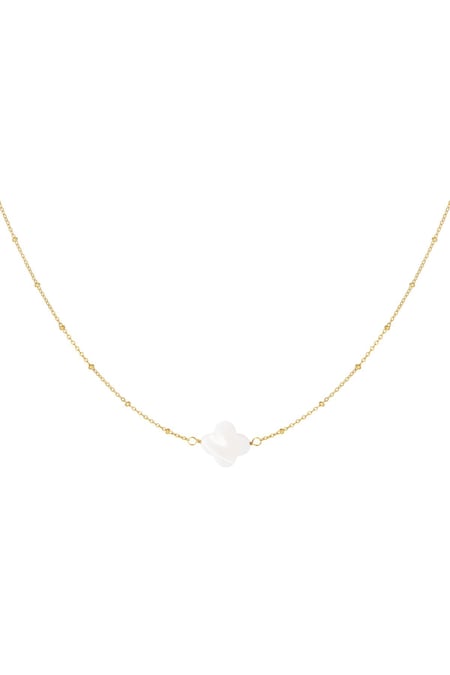 Necklace seashell clover Gold Color Stainless Steel 2