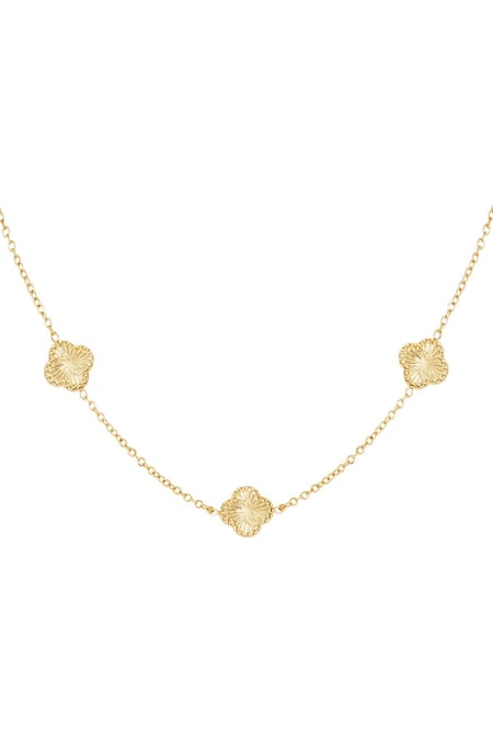 Collier trèfle avec motif Couleur or Acier inoxydable 2