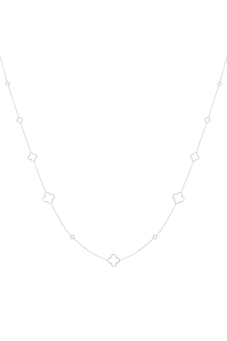 Collier long trèfles Argenté Acier inoxydable 2