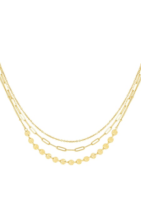 Necklace 3 layers Gold Color Stainless Steel 2