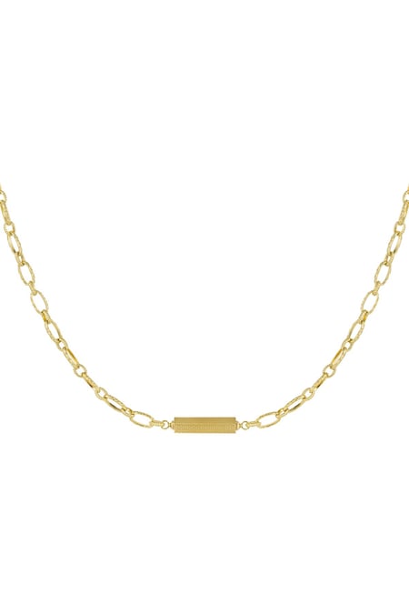 Link chain with charm Gold Color Stainless Steel 2