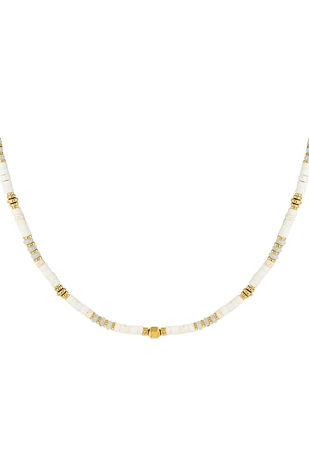 Collar perlas alegres - Colección piedras naturales Color dorado blanco Stone 2
