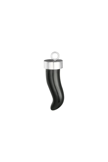 Charm Horn Black & Silver Color Stainless Steel 2