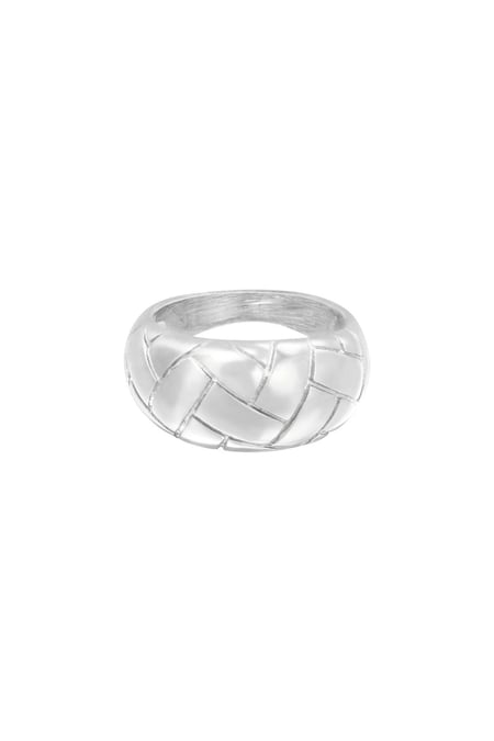 Ring Braided Silver Color Stainless Steel 16