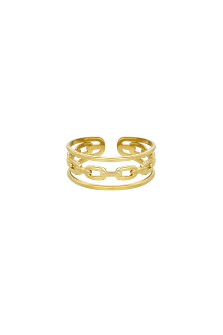 Ring Triple Gold Color Stainless Steel One size