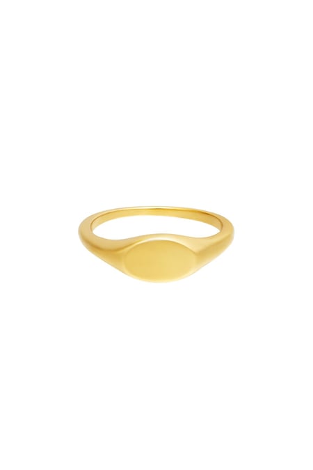 Stainless steel signet ring Gold Color 15 2