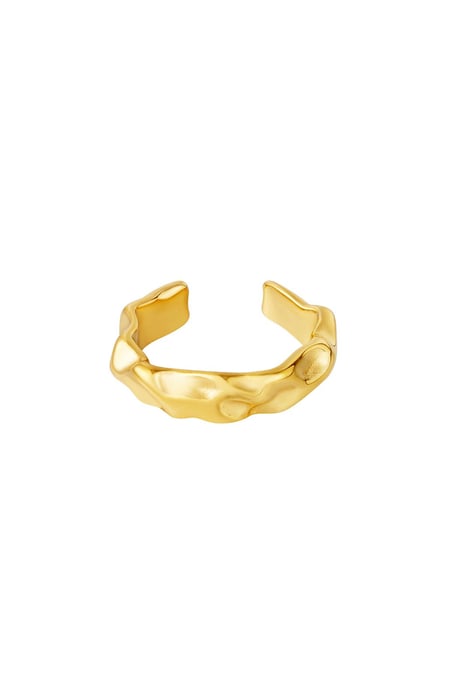 Ring organic shape Gold Color Stainless Steel One size 2