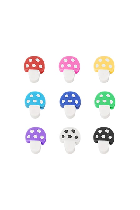 DIY mushroom beads Multi polymer clay