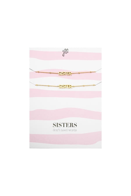 Bracelet  Sisters Don't Need Words Gold Color Stainless Steel 2
