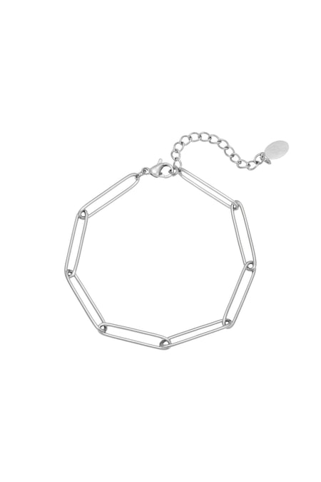 Bilezik Düz Zincir Silver Color Stainless Steel