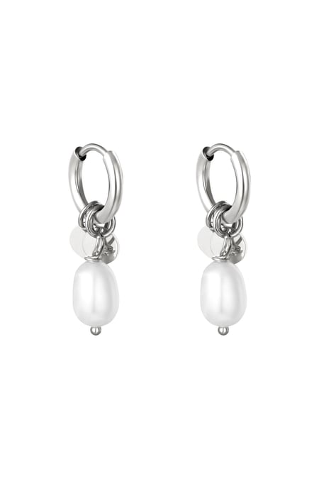 Pendientes Pearl Drops Plata Acero inoxidable 2