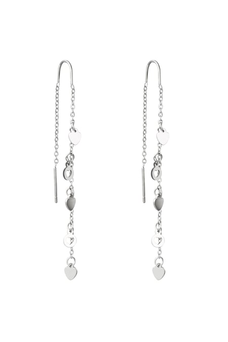 Earrings From the Heart Silver Color Stainless Steel 2