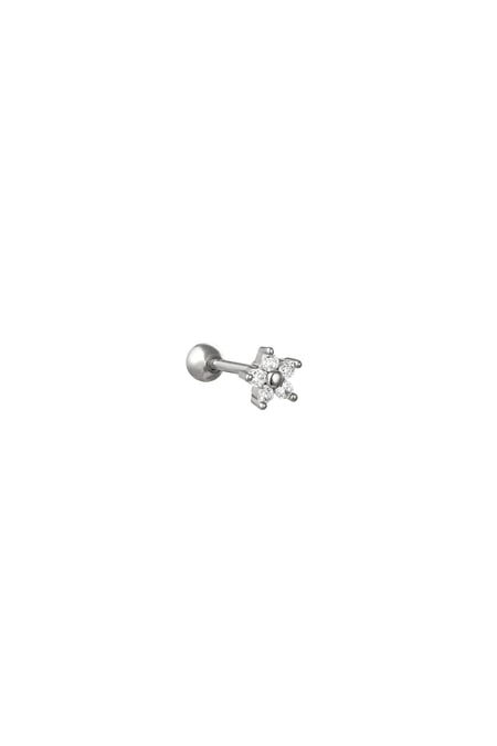 Piercing Tiny Flower Silver Color Copper 2