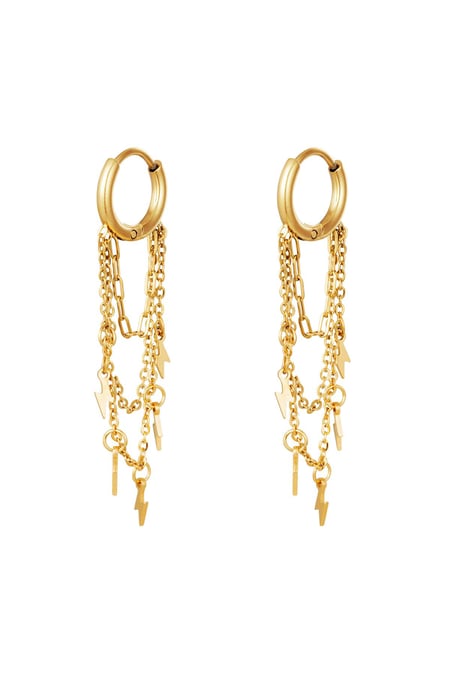 Earrings Thunder Gold Color Stainless Steel 2