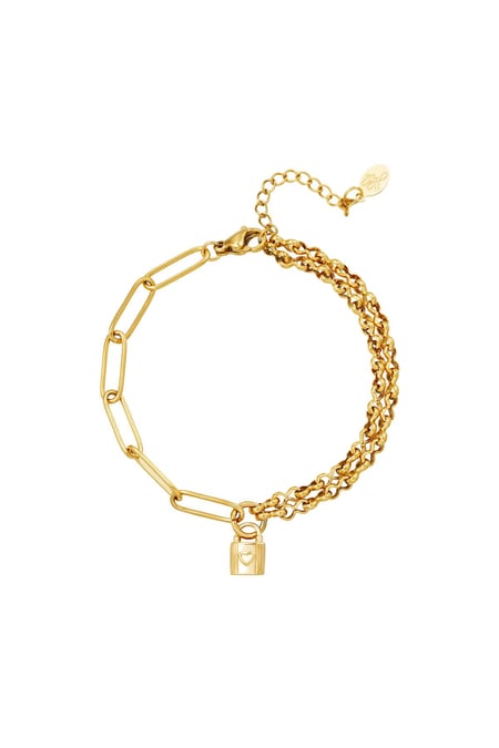 Paslanmaz çelik bilezik Kilidi Gold Stainless Steel 2